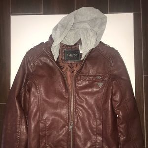 Guess boy jacket size 10-12 brown